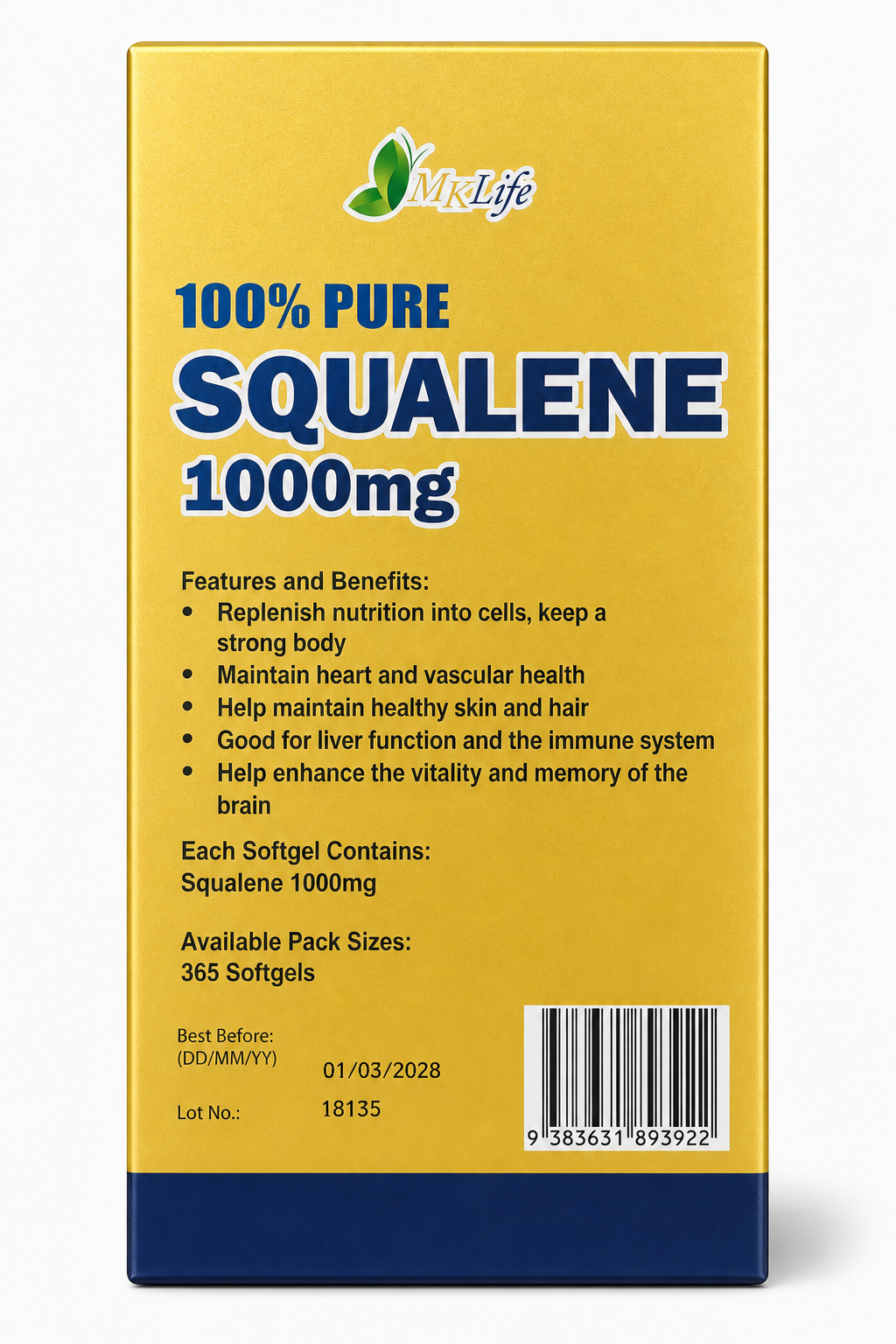 100%純角鯊烯1000mg